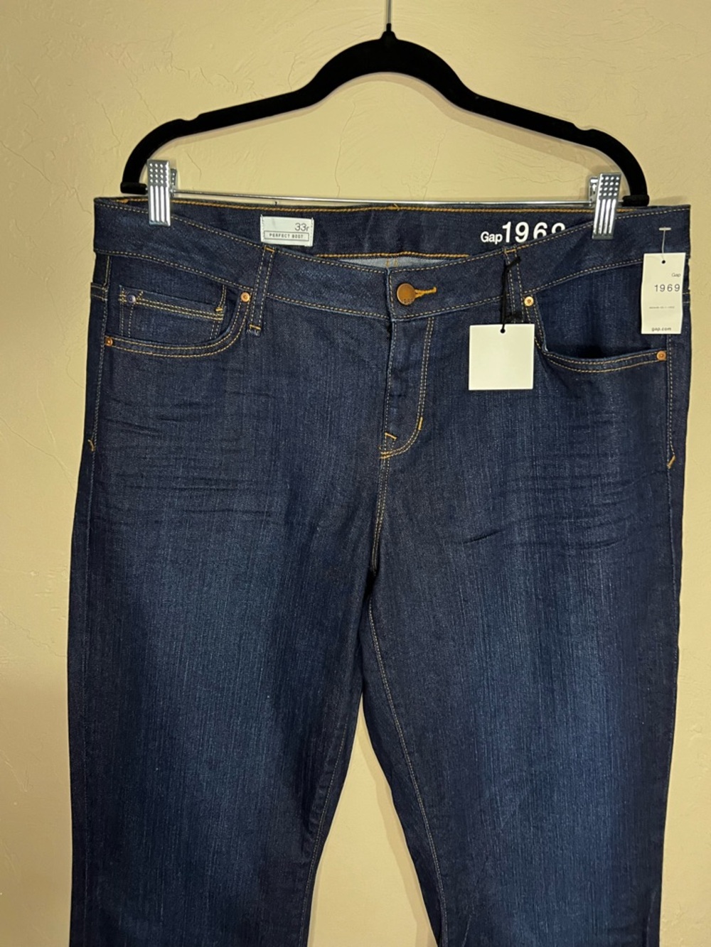 Gap 1969 NWT The Perfect Boot Cut Dark Blue Denim Jeans - Picture 3 of 10